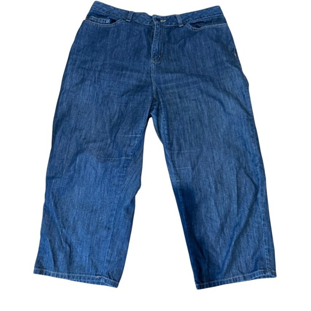 L.L.Bean Classic Fit‎ Cropped Jeans Size 14 Regular Wide Leg